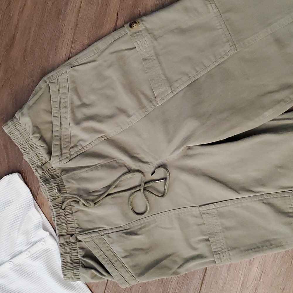 7 For All Mankind - Olive Green Draw-String Utili… - image 5